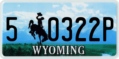 WY license plate 50322P