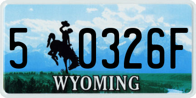 WY license plate 50326F
