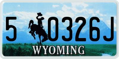 WY license plate 50326J
