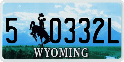 WY license plate 50332L