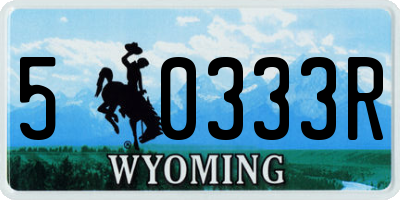WY license plate 50333R