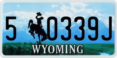 WY license plate 50339J
