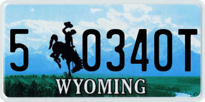 WY license plate 50340T