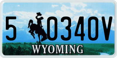 WY license plate 50340V