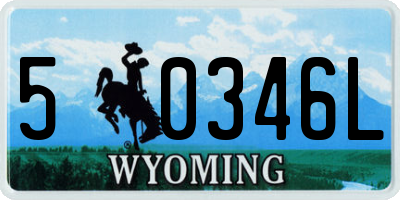 WY license plate 50346L