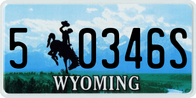 WY license plate 50346S