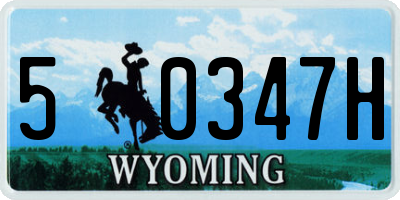 WY license plate 50347H