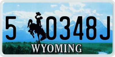WY license plate 50348J