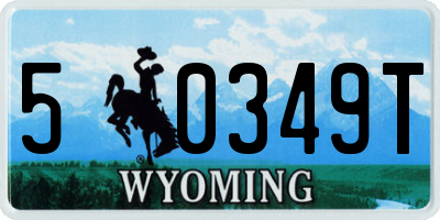WY license plate 50349T