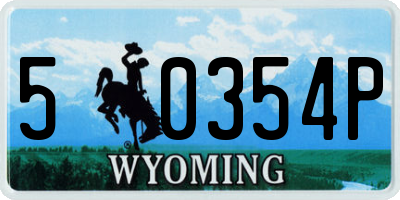 WY license plate 50354P