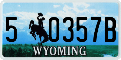 WY license plate 50357B
