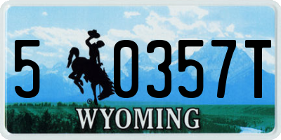 WY license plate 50357T