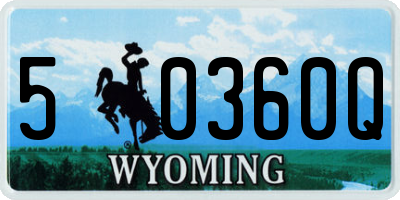 WY license plate 50360Q