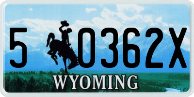 WY license plate 50362X