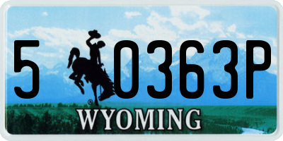 WY license plate 50363P
