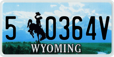 WY license plate 50364V