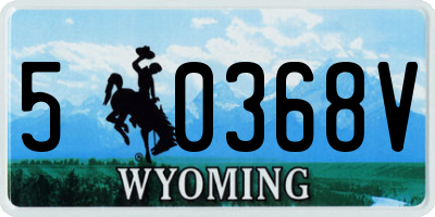 WY license plate 50368V