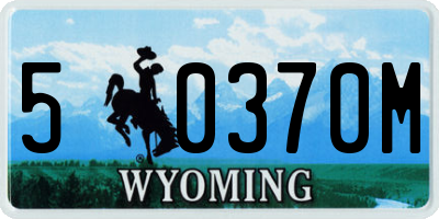 WY license plate 50370M