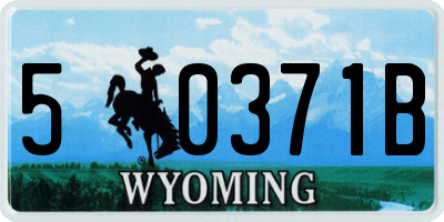 WY license plate 50371B