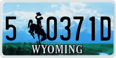 WY license plate 50371D
