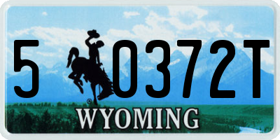 WY license plate 50372T