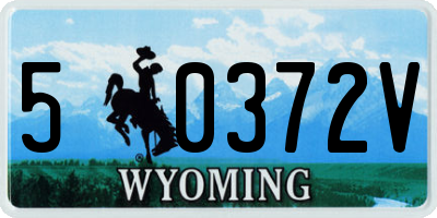 WY license plate 50372V