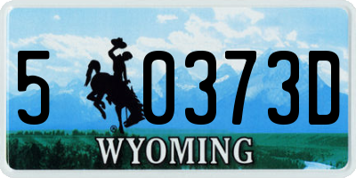 WY license plate 50373D