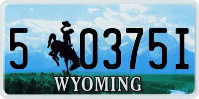 WY license plate 50375I