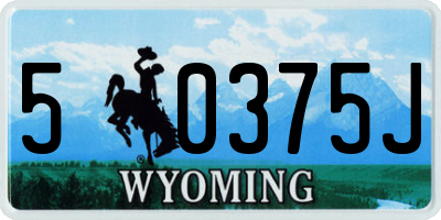 WY license plate 50375J