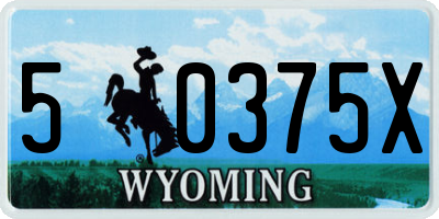 WY license plate 50375X