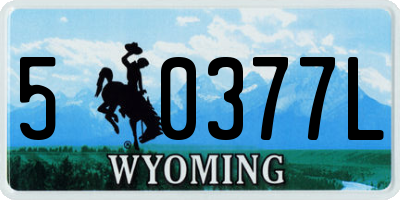 WY license plate 50377L