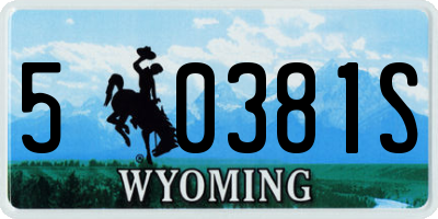 WY license plate 50381S
