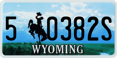 WY license plate 50382S