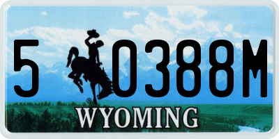 WY license plate 50388M
