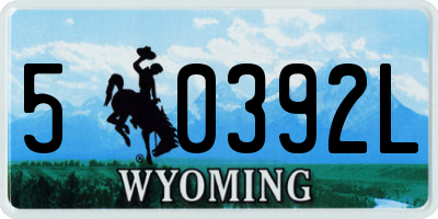 WY license plate 50392L