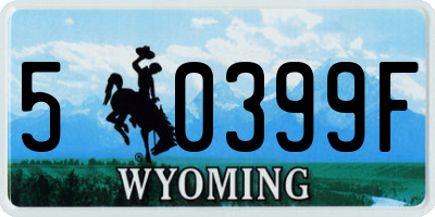 WY license plate 50399F