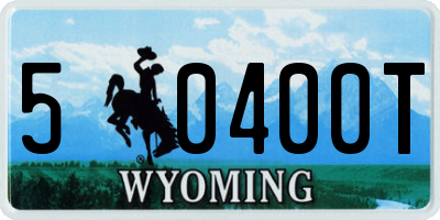 WY license plate 50400T