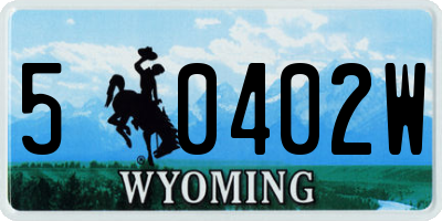 WY license plate 50402W