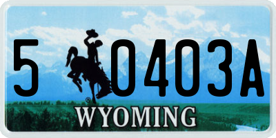 WY license plate 50403A