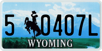 WY license plate 50407L