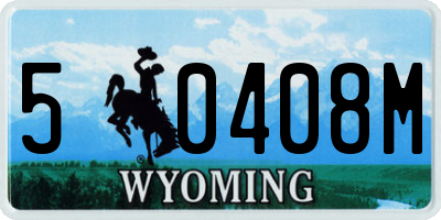 WY license plate 50408M