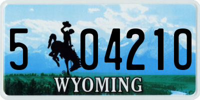 WY license plate 50421O