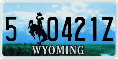 WY license plate 50421Z