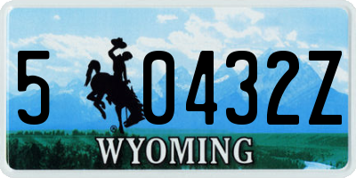 WY license plate 50432Z