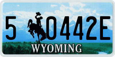 WY license plate 50442E