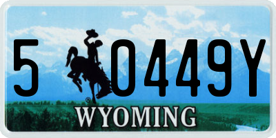 WY license plate 50449Y