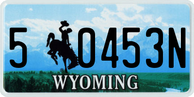 WY license plate 50453N