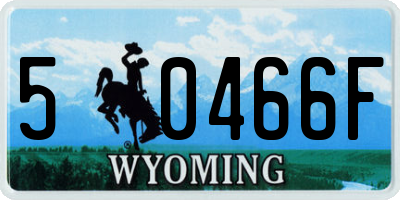 WY license plate 50466F