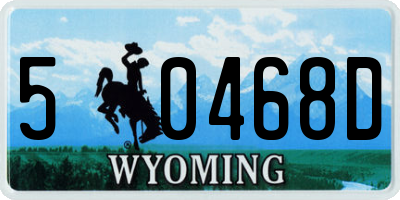 WY license plate 50468D
