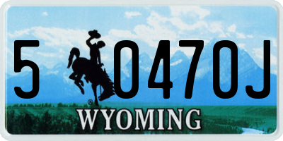 WY license plate 50470J